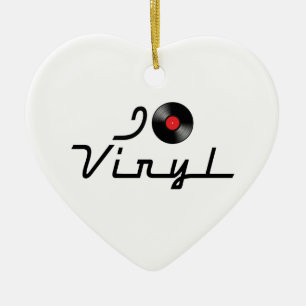 Décoration En Céramique I Love Heart Vinyl - DJ Record Album Lover