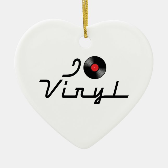 Décoration En Céramique I Love Heart Vinyl - DJ Record Album Lover (Devant)