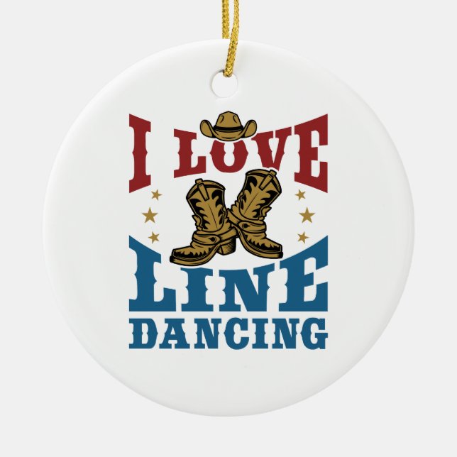 Décoration En Céramique I Love Line Dancing (Devant)