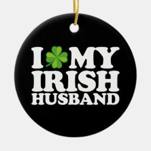 Décoration En Céramique I Love My Irish Husband Couple St Patrick's Day