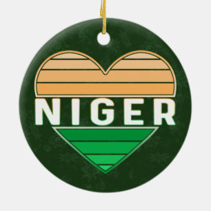 Décoration En Céramique I Love Niger, Coeur Nigérien