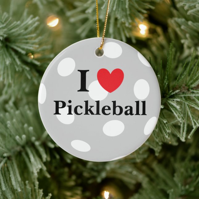 Décoration En Céramique "I Love Pickleball" (Arbre)