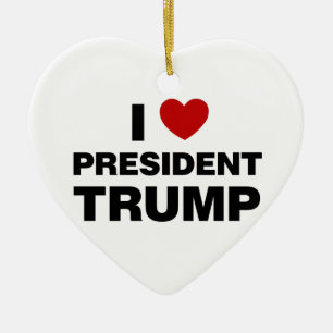 Décoration En Céramique I Love Président Trump Heart