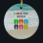 Décoration En Céramique I Love the Beach, flip-flops design<br><div class="desc">I Love the Beach,  flip-flops design</div>
