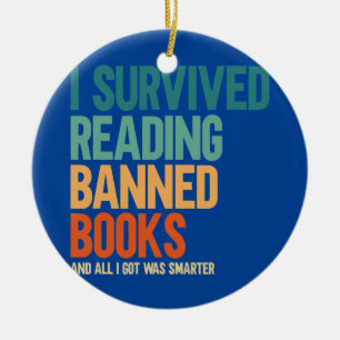 Décoration En Céramique I Survived Reading Banned Books Book Lover