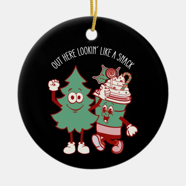 Décoration En Céramique Ici, On Dirait Un Snack Gâteau De Noël (Devant)