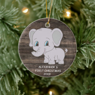 Décoration En Céramique Idéal pour Noël Elephant Boy Baby's