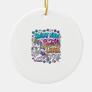 Décoration En Céramique Idée Cadeau Licorne Sweat Maintenant Brille Plus T
