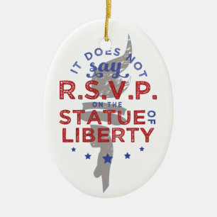 Décoration En Céramique Il n'est pas écrit RSVP sur la statue de la Libert