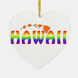 Décoration En Céramique Îles d'orange d'Hawaï d'arc-en-ciel