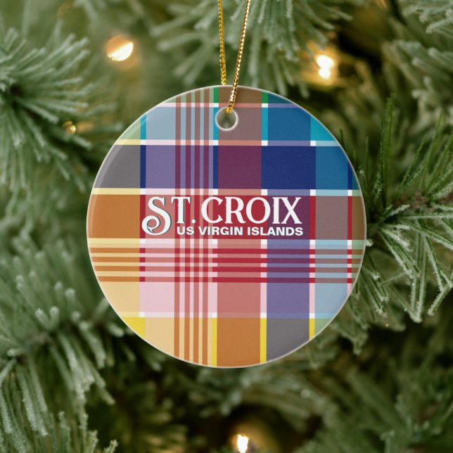 Décoration En Céramique Îles Vierges américaines Sainte-Croix USVI Madras  (Arbre)