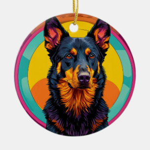 Décoration En Céramique Illustration colorée de chien Beauceron
