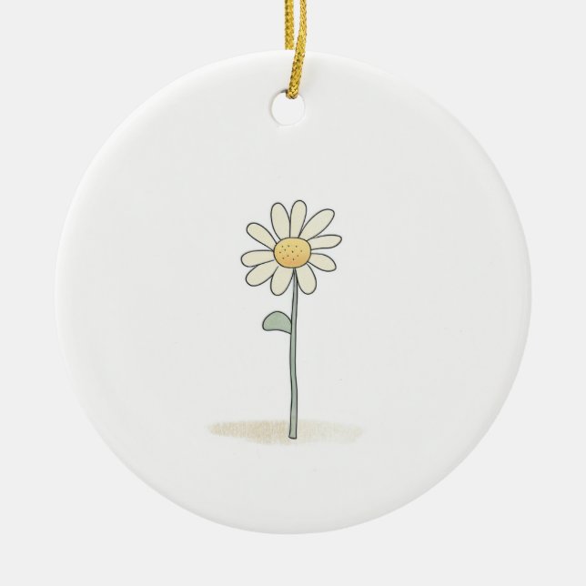 Décoration En Céramique Illustration Daisy - Fleur Douce Simple (Devant)