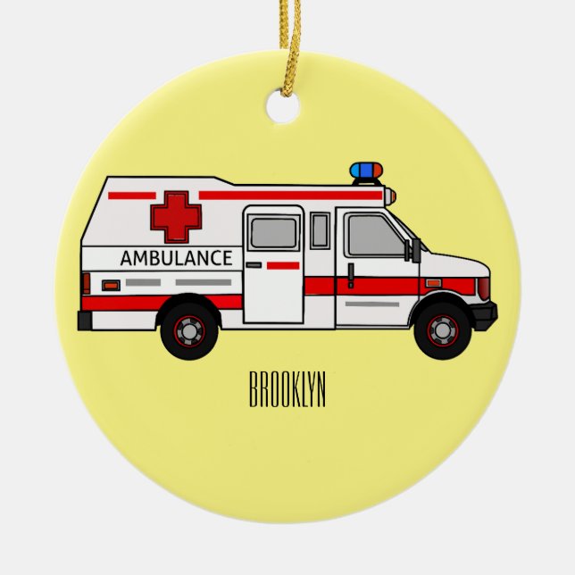 Décoration En Céramique Illustration d'ambulance (Devant)