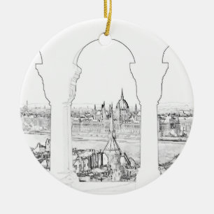 Décoration En Céramique Illustration de Budapest et du Parlement hongrois