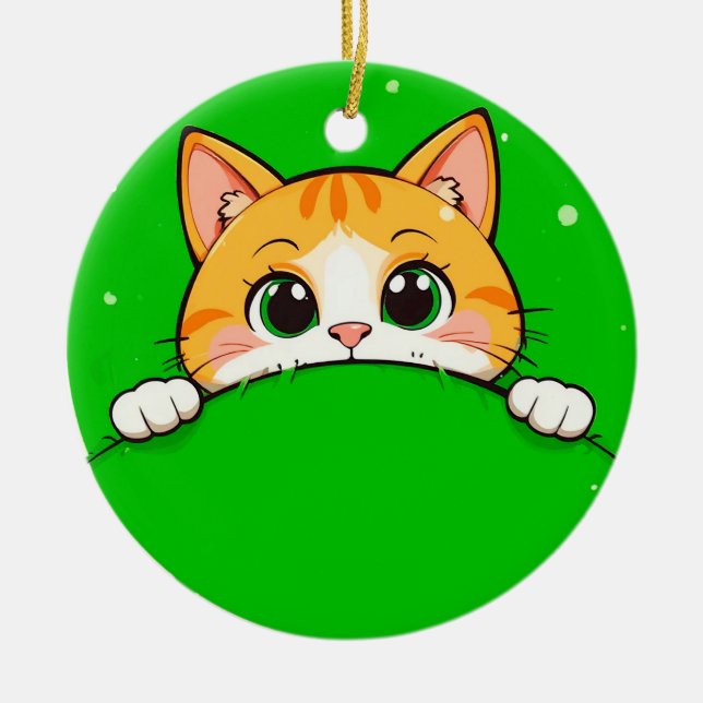 Décoration En Céramique Illustration de chat mignon (Devant)