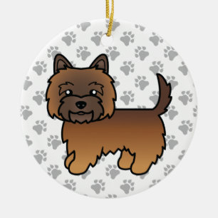 Décoration En Céramique Illustration de chien Cairn Terrier Bringé Rouge &