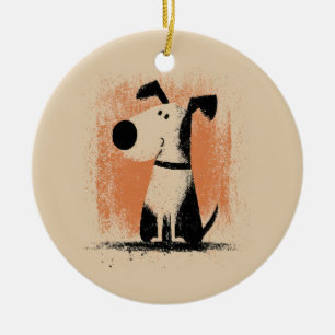 Décoration En Céramique Illustration de Chien Mignon – Art de Chien de Des