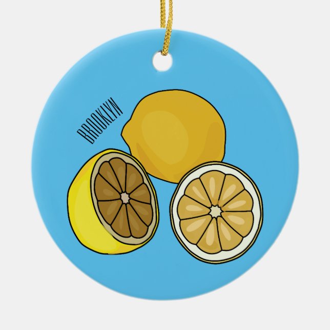 Décoration En Céramique Illustration de citron (Devant)