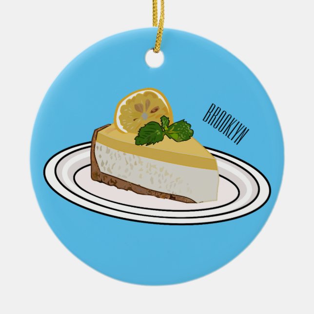 Décoration En Céramique Illustration de citron cheesecake (Devant)