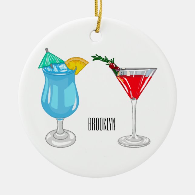 Décoration En Céramique Illustration de cocktail (Devant)