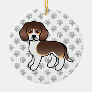 Décoration En Céramique Illustration de dessin animé de chien Beagle trico