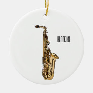 Décoration En Céramique illustration de dessin animé de saxophone