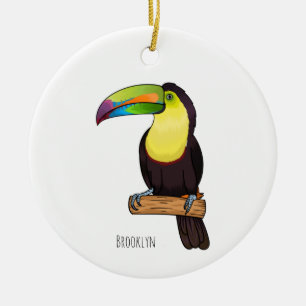 Décoration En Céramique Illustration de dessin animé d'oiseau toucan à bec