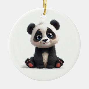 Décoration En Céramique Illustration de dessin animé d'ours panda assis
