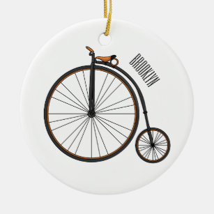Décoration En Céramique Illustration de la bande dessinée de vélo à grande