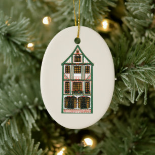 Décoration En Céramique Illustration de la maison en bois de Noël