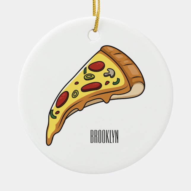 Décoration En Céramique Illustration de la pizza (Devant)