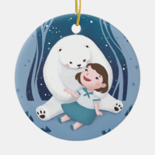 Décoration En Céramique Illustration de l'ours polaire et de l'enfant