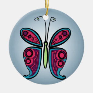 Décoration En Céramique Illustration de papillon coloré