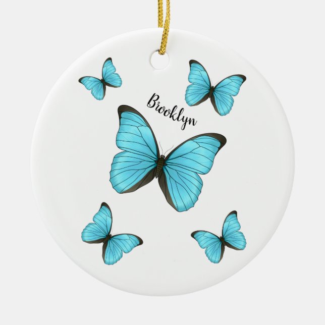 Décoration En Céramique Illustration de papillons Morpho (Devant)