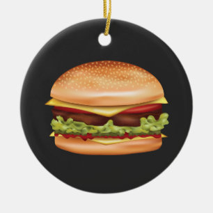 Décoration En Céramique Illustration de restauration rapide Hamburger avec
