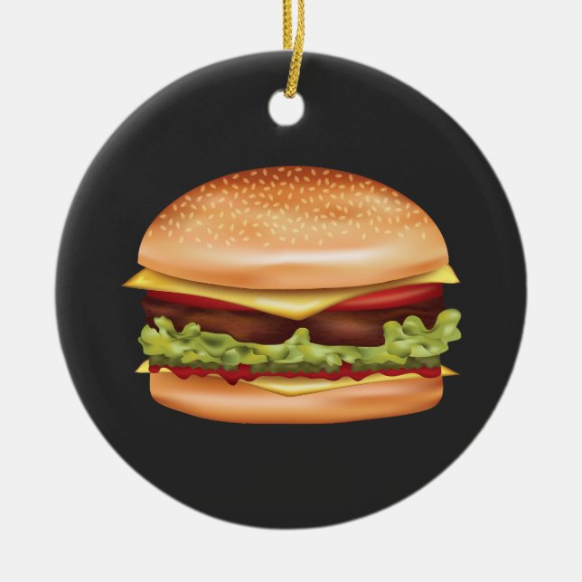Décoration En Céramique Illustration de restauration rapide Hamburger avec (Devant)