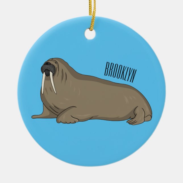 Décoration En Céramique Illustration de Walrus (Devant)