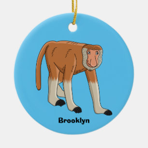 Décoration En Céramique Illustration drôle de singe proboscis