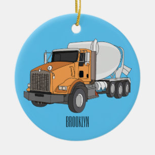Décoration En Céramique Illustration du camion de mélange de béton
