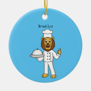 Décoration En Céramique Illustration du chef mignon lion