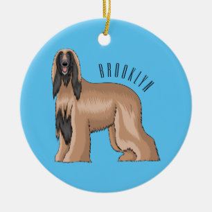 Décoration En Céramique Illustration d'un chien hound afghan