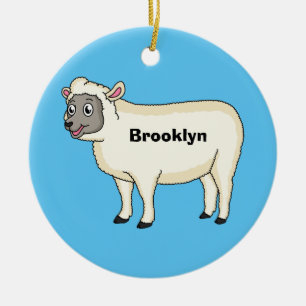 Décoration En Céramique Illustration d'un mouton joyeux