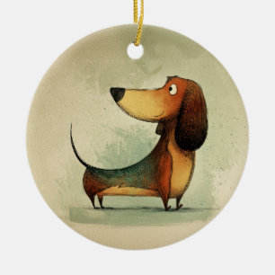 Décoration En Céramique Illustration fantaisiste de dachshund mignon
