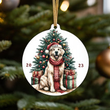 Illustration Golden Retriever Décor Arbre de Noël