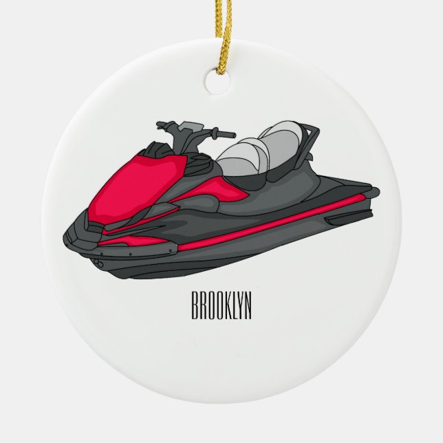 Décoration En Céramique Illustration Jet ski (Devant)