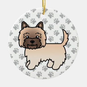 Décoration En Céramique Illustration mignonne de chien Cairn Terrier roux 