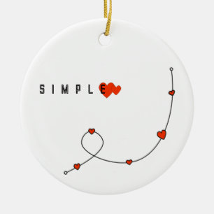 Décoration En Céramique Illustration simple avec des coeurs minimalistes