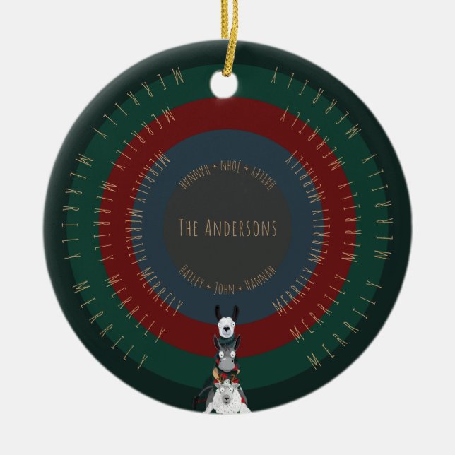 Décoration En Céramique Illustrations d'animaux d'hiver mignons, amusants  (Devant)