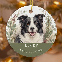 Décoration En Céramique Image de chien Border Collie à l'aquarelle pour No